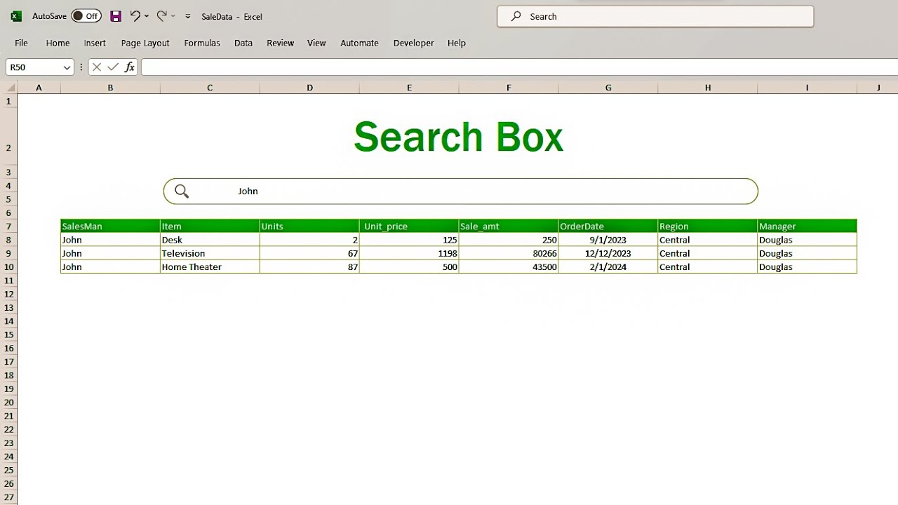 Excel Create A Search Box In 3 Simple Steps Youtube