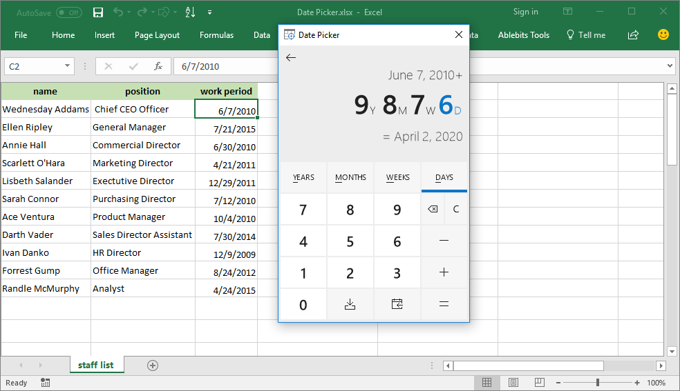 Excel Date Picker Insert Dates Into Excel Cells In A Click