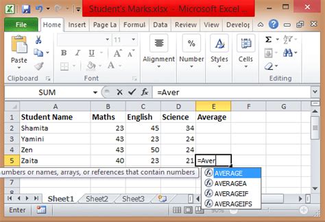 Excel Formulas Basic Functions Like Sum Average