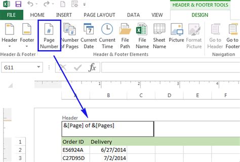 Excel Page Number Formula