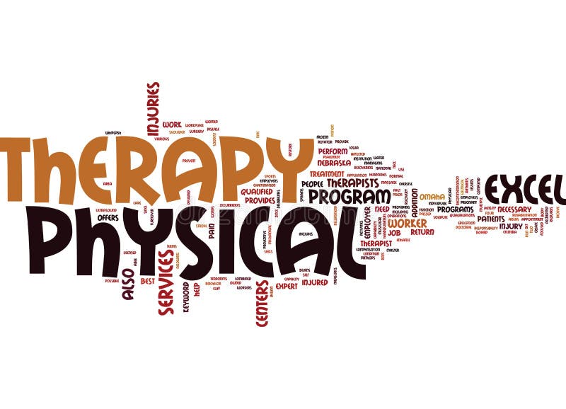 Excel Physical Therapy Text Background Word Cloud Concept Stock Vector Illustration Of