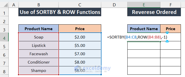 Excel Reverse Order How To Reverse Column Order In Excel