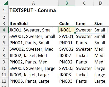 Excel Textsplit Function Examples Separate Text Into Columns