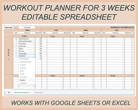 Excel Workout Template Atelier Yuwa Ciao Jp