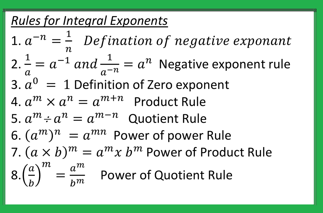 Exponent And Power Jsunil Tutorial Cbse Maths Science Db Excel Com