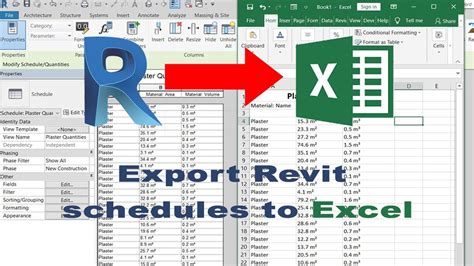 Export Revit Schedules To Excel Free Tutorial In 2020 Youtube