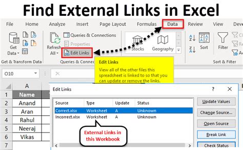 Find External Links In Excel How To Find External Links