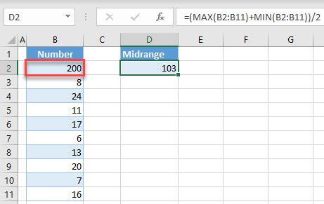 Find Midrange Excel Amp Google Sheets Automate Excel