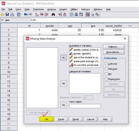 Finding And Replacing Missing Values From A Data Set Using Spss