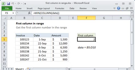 First Row Number In Range Excel Formula Exceljet