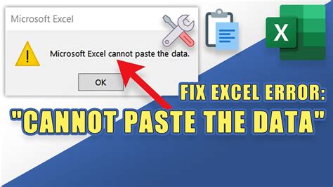 Fix Excel Cannot Paste The Data