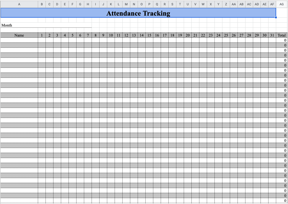 Free Attendance Tracker Template Google Sheets Sheetsiq