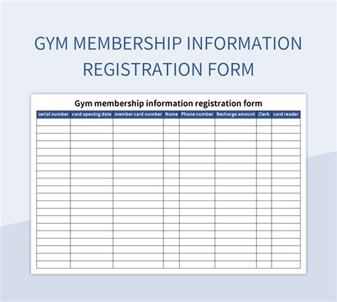 Free Gym Templates For Google Sheets And Microsoft Excel Slidesdocs