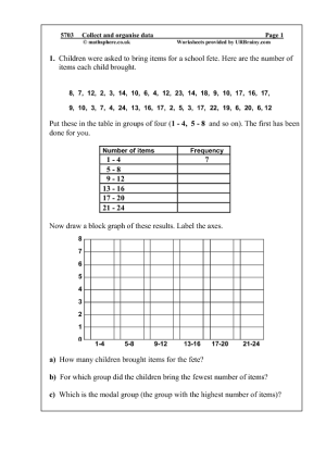 Frequency Table Worksheet With Answers Kidsworksheetfun