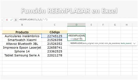 Funci N Reemplazar En Excel Funciones De Excel Excel Intermedio