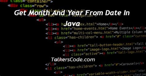 Get Month And Year From Date In Java