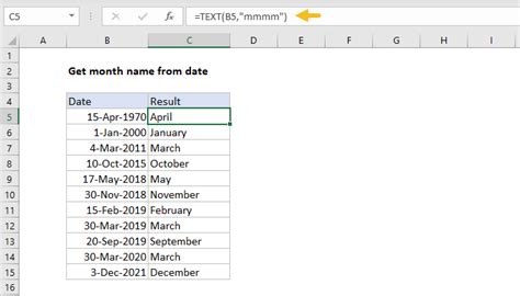 Get Month Name From Date Excel Formula Exceljet