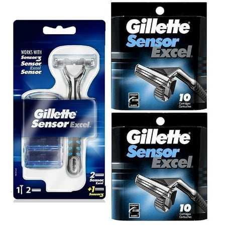 Gillette Sensor Excel Razor W 3 Cartridges Gillette Sensor 5 Ct