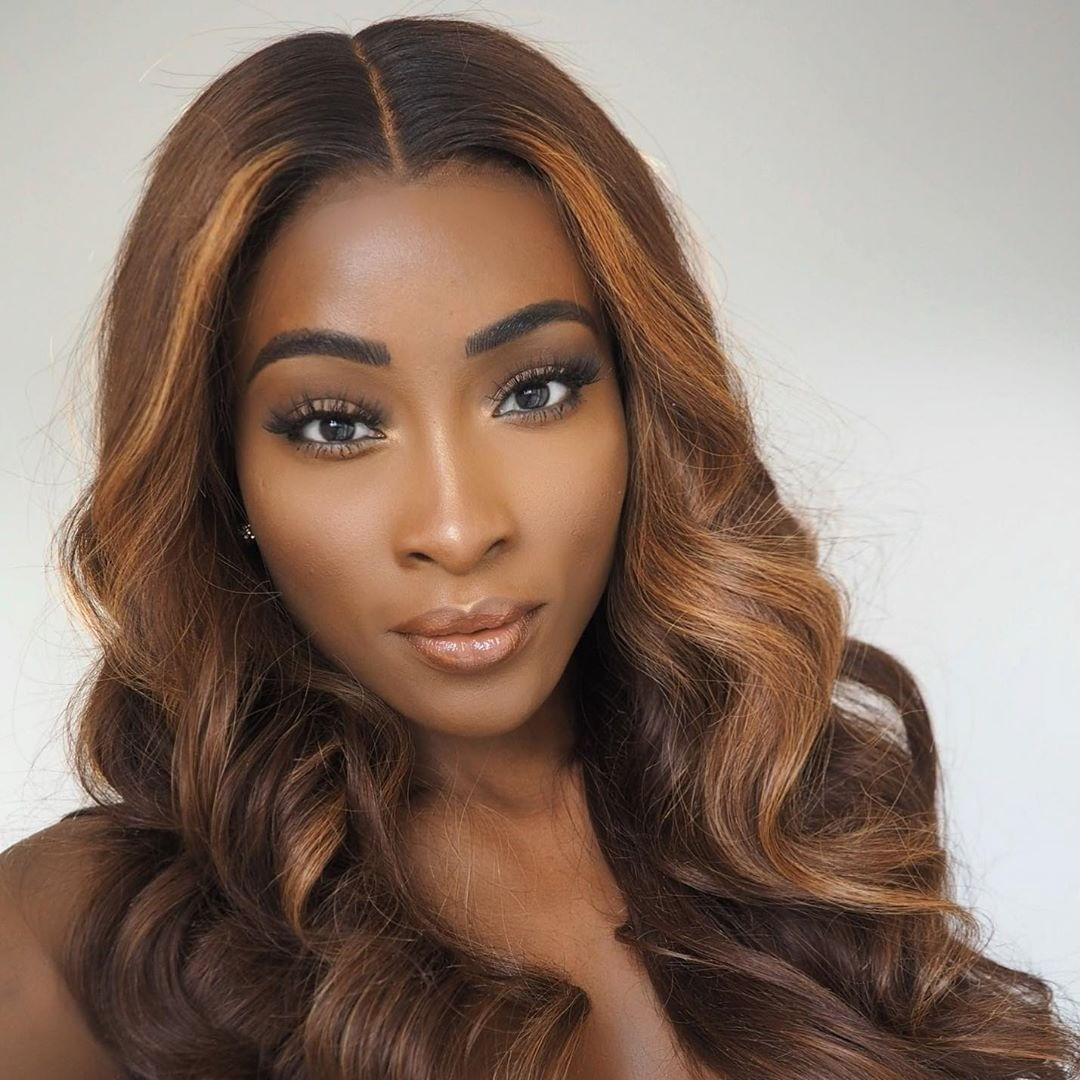 Gorgeous Honey Brown Blonde Highlight Color Loose Wave Closure Wig Easy Put On And Go Lace