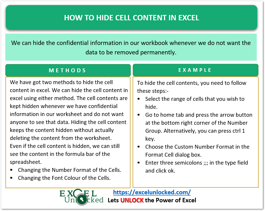 Hide Cell Excel