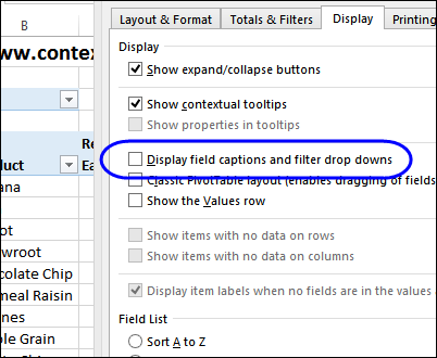 Hide Drop Down Arrows In Excel Pivot Table Excel Pivot Tables