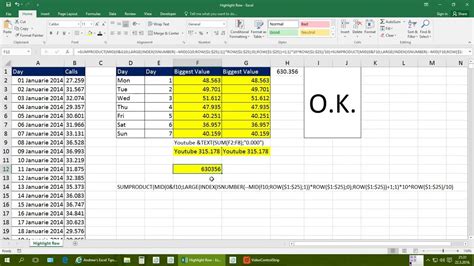 Highlight Row In Excel Using Vba Amp Extract Numbers From Text Youtube