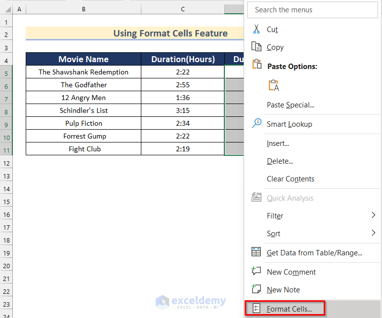 Convert Hours to Minutes in Excel