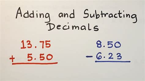 How To Add And Subtract Decimals Operation On Decimals Youtube