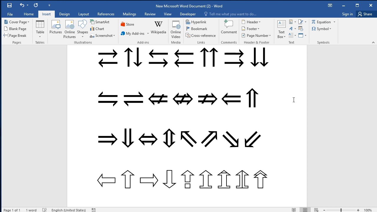 How To Add Arrow Symbol In Microsoft Excel Youtube