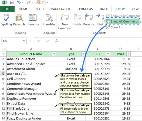 How To Add Comments In Excel Show Hide Comments Insert Pictures