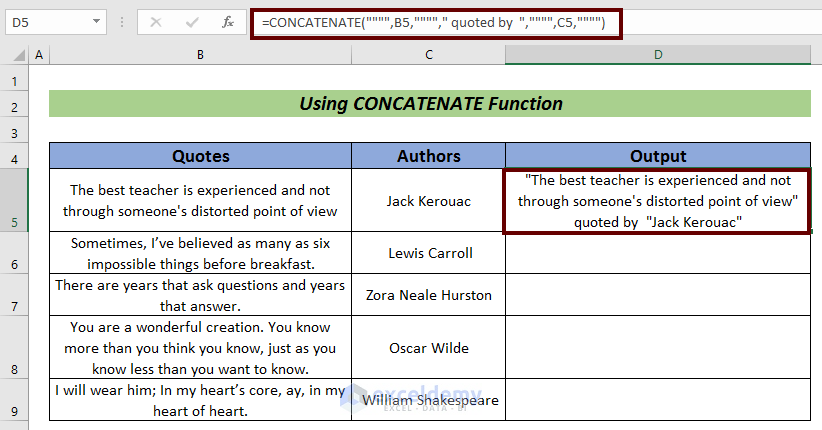 How To Add Double Quotes In Excel 5 Smart Ways Exceldemy