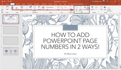 How To Add Page Numbers In Powerpoint Step By Step