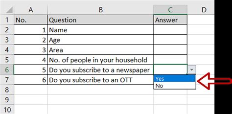 Add Yes No Drop Down In Excel