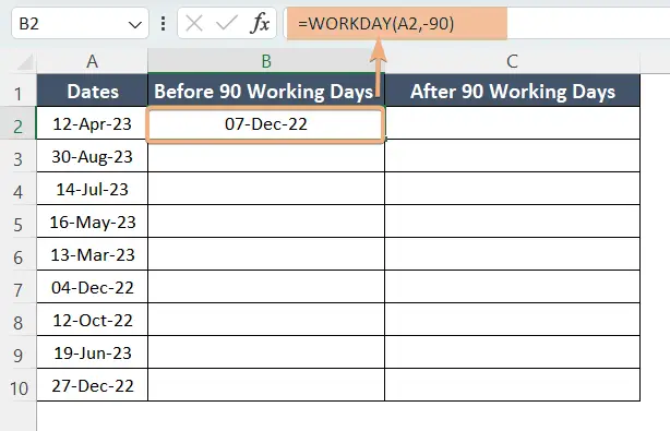 How To Calculate 90 Days Before After A Specific Date In Excel