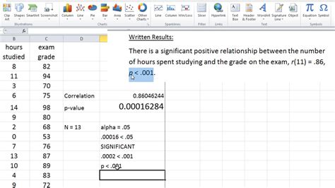 How To Calculate A Correlation In Excel Function Approach P Value