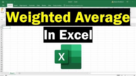 How To Calculate A Weighted Average In Excel With Percentages Youtube