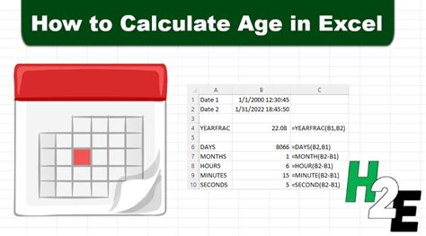 How To Calculate Age In Excel Howtoexcel Net