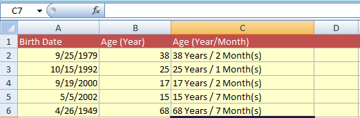 How To Calculate Age In Excel In Years And Months 5 Easy Ways