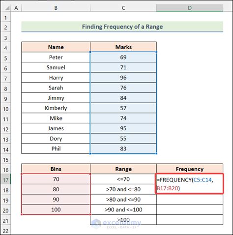 Calculate Frequency in Excel