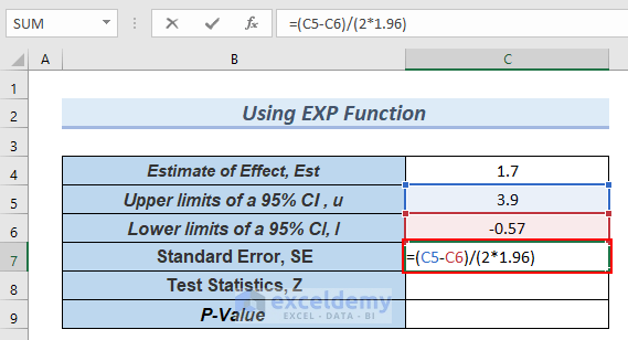 How To Calculate P Value From Confidence Interval In Excel