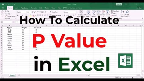 How To Calculate P Value In Excel Step By Step Tutorial