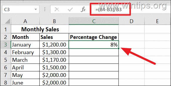 How To Calculate Percentage Change Between Two Numbers In Excel Wintips Org