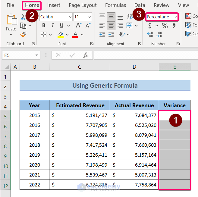 How To Calculate Percentage Differences Between Two Numbers In Excel