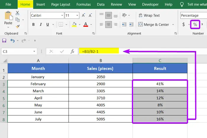 How To Calculate Percentage Increase In Excel