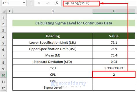 How To Calculate Sigma Level In Excel 2 Suitable Ways