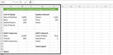 How To Calculate Wacc In Excel Best Excel Tutorial