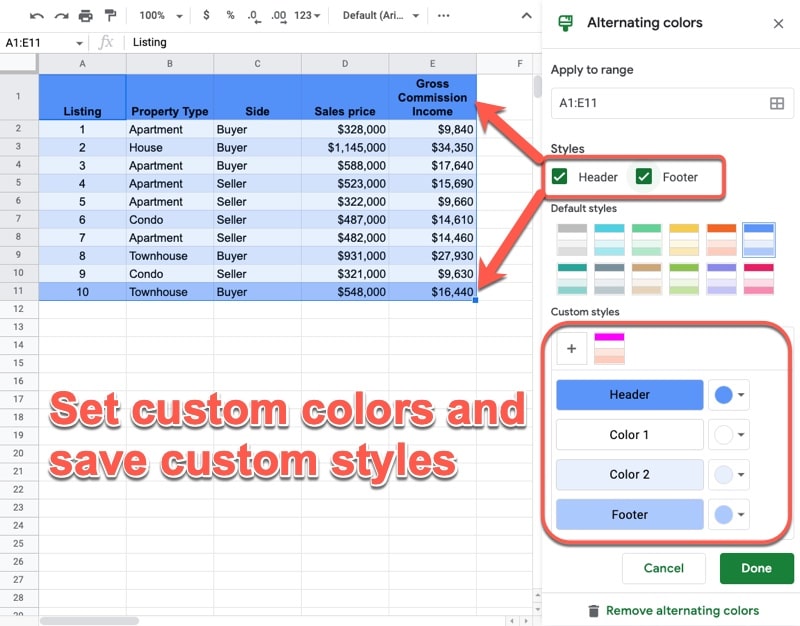 How To Change Alternate Row Colors In Google Spreadsheets Step By Step Tutorial Guide Youtube