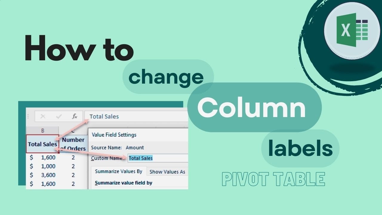 How To Change Pivot Table Column Name In Excel Infoupdate Org