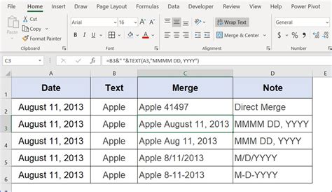 How To Combine Date And Text In Excel 5 Ways Exceldemy