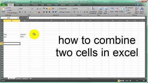 How To Combine Two Cells In Excel Youtube